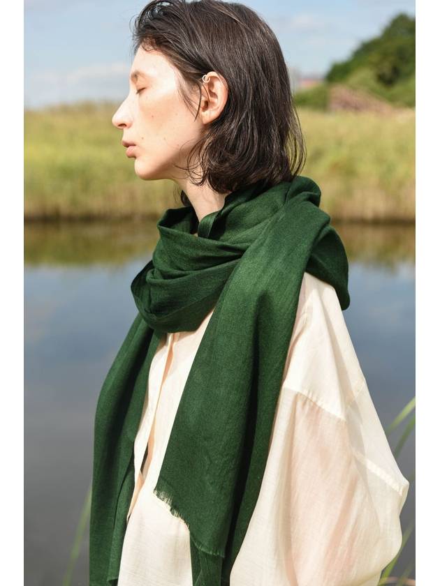 Cashmere Pashmina Muffler Forest Green - WILL'O THE WISP - BALAAN 2