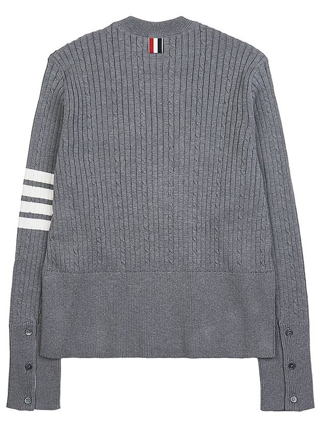 Baby Cable Cotton 4 Bar Crew Neck Knit Top Grey - THOM BROWNE - BALAAN 3