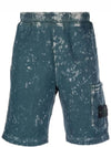 Waffen Patch Off Dye Bermuda Shorts Blue - STONE ISLAND - BALAAN 2