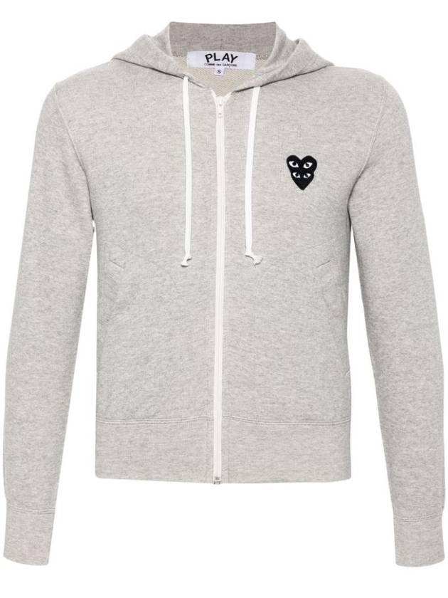 Double heart patch hooded zip up gray - COMME DES GARCONS PLAY - BALAAN 1