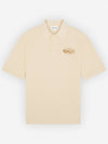 Oversized Textured Polo Shirt Wheat - MAISON KITSUNE - BALAAN 2