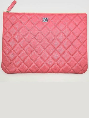 Women's Clutch Bag Pouch Caviar Medium Pink A82545 - CHANEL - BALAAN 1