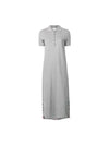 Women's Center Back Polo Cotton Long Dress Grey - THOM BROWNE - BALAAN 2