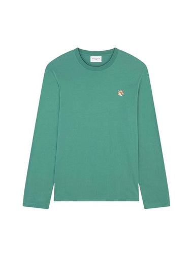 Foxhead Patch Regular Long Sleeve T-Shirt Teal Grey - MAISON KITSUNE - BALAAN 1