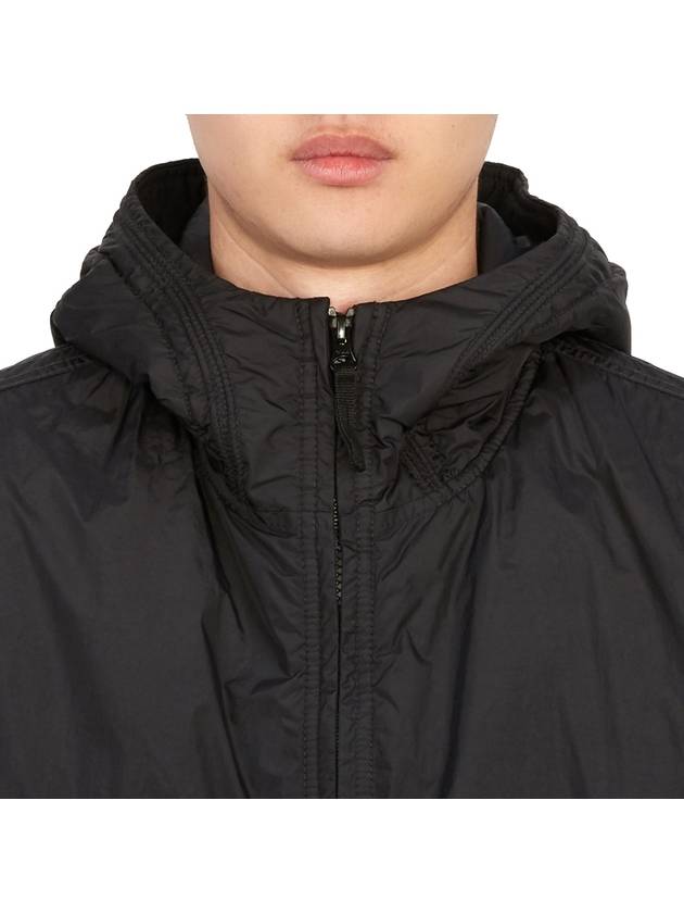 Men's Garment Dyed Crinkle Reps Recycled Nylon Primaloft TC Hooded Jacket Black - STONE ISLAND - BALAAN 8