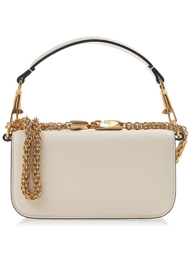 V Logo Buckle Calfskin Small Shoulder Bag Ivory - VALENTINO - BALAAN 4