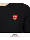 Play Double Heart Waffen Long Sleeve T-Shirt Black - COMME DES GARCONS - BALAAN 9