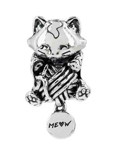 Kitten With Ball Yarn Charm Bracelet Silver - PANDORA - BALAAN 2