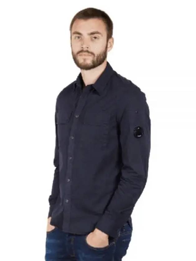 Men's Gabardine Lens Wappen Long Sleeve Shirt Navy - CP COMPANY - BALAAN 2