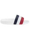 Women's Logo Striped Slippers White - MONCLER - BALAAN.