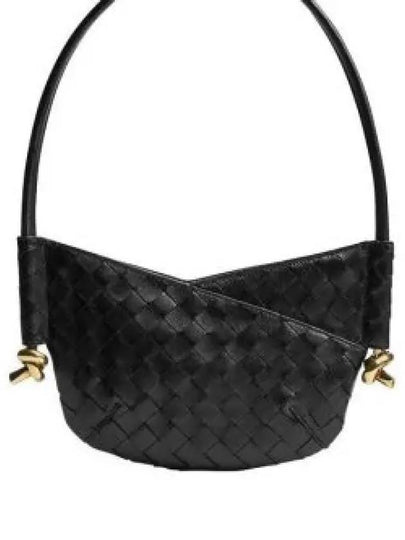 Solstice Intrecciato Mini Leather Shoulder Bag Black - BOTTEGA VENETA - BALAAN 2