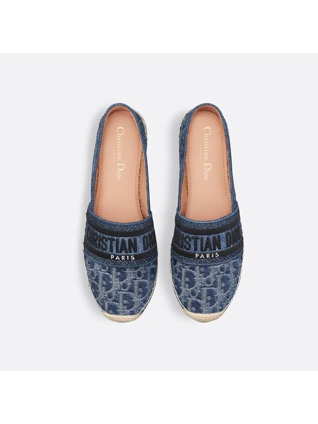 Stonewashed-Effect Cotton Espadrille Shoes Blue - DIOR - BALAAN 4