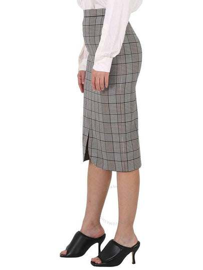 Burberry Check Wool Scalloped Hem Pencil Skirt, Brand Size 8 (US Size 6) - BURBERRY - BALAAN 2