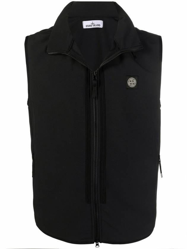 Logo Patch Softshell Vest Black - STONE ISLAND - BALAAN 2