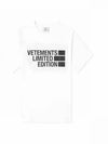 Logo oversized short sleeve t shirt white men s 202601 - VETEMENTS - BALAAN 1