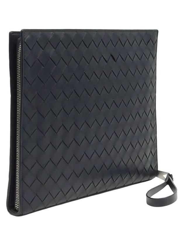 Shadow Intrecciato Half Zipper Document Case Hand Strap Clutch - BOTTEGA VENETA - BALAAN 3