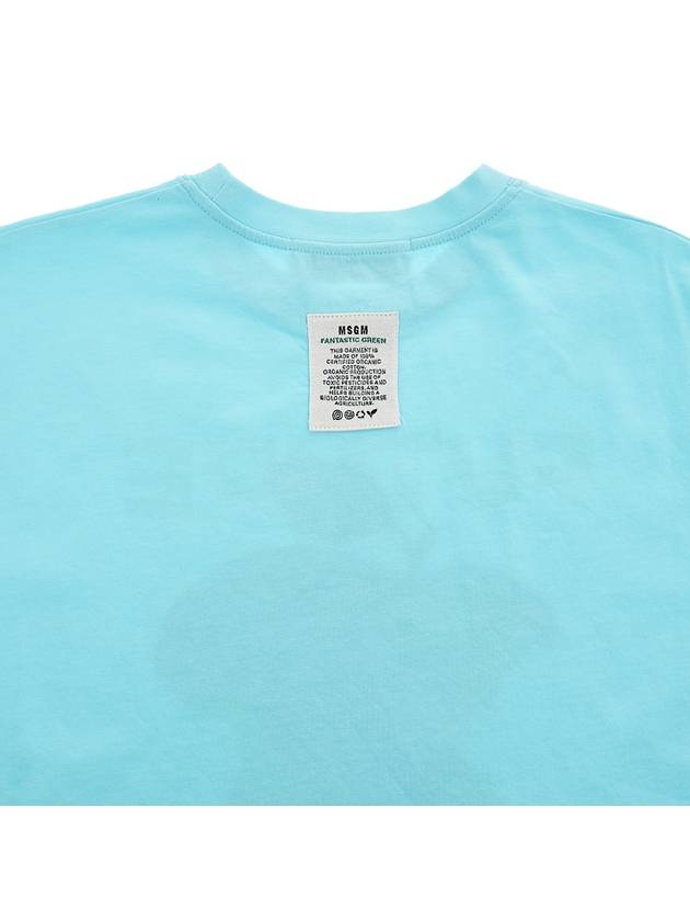 Women's Earth Apple Motif Cotton Short Sleeve T-Shirt Blue - MSGM - BALAAN 9