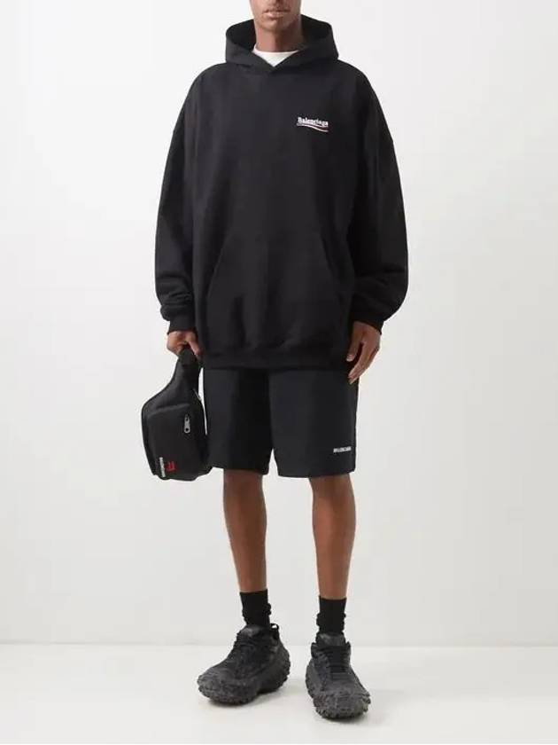 Men's Embroidered Logo Hoodie Black - BALENCIAGA - BALAAN 3