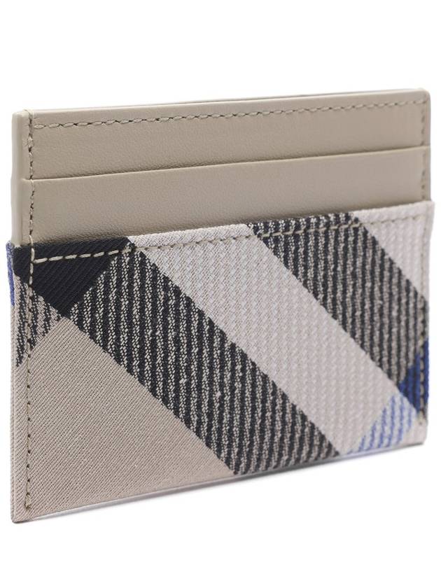 Checked Leather Card Wallet Beige - BURBERRY - BALAAN 4