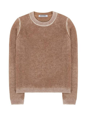 Luna Pure Cashmere Knit Top Beige - PEOPLE OF THE WORLD - BALAAN 1