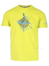 Marble One Logo Print Short Sleeve T-Shirt Yellow - STONE ISLAND - BALAAN 1