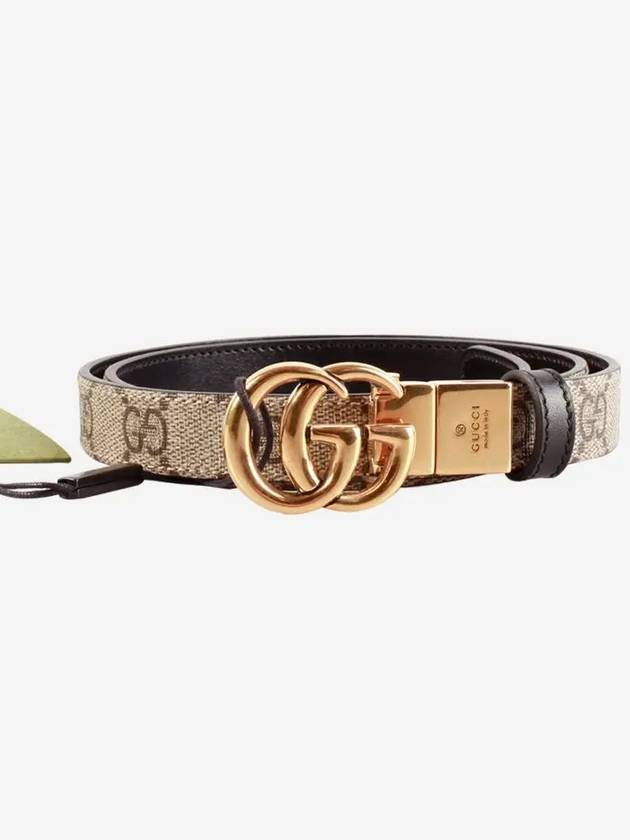 GG Marmont Reversible Thin Belt Grey - GUCCI - BALAAN 4