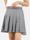 Check Flannel Pleated A-Line Skirt Grey - THOM BROWNE - BALAAN 2