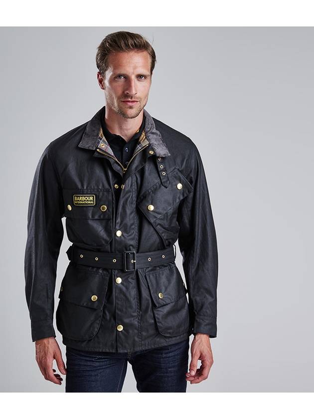 Men's International Original Wax Belt Jacket Black - BARBOUR - BALAAN 6