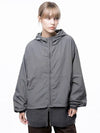 Four Woman Women s W243OT01CH Crop Hooded Windbreaker Jumper Charcoal - CHANCE'S NOI - BALAAN 1