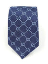 Men's GG Dot Pattern Silk Necktie Navy - GUCCI - BALAAN 2