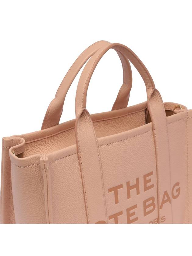 Logo Medium Leather Tote Bag Pink Rose - MARC JACOBS - BALAAN 10