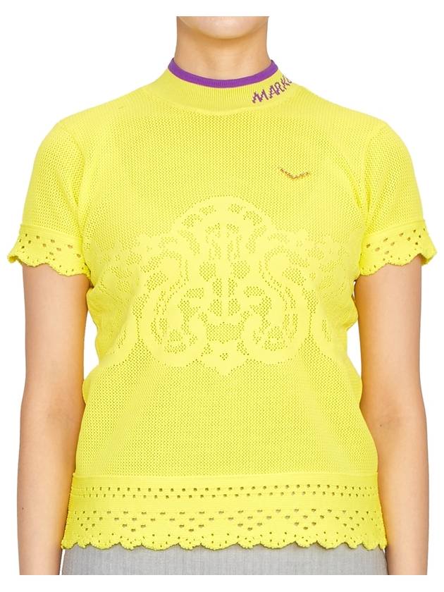 Golf Wear Women s Short Sleeve Knit MLW 3A AB04 YELLOW - MARK & LONA - BALAAN 2