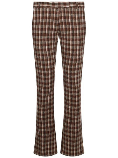 Check tailored straight pants beige brown - ACNE STUDIOS - BALAAN 2