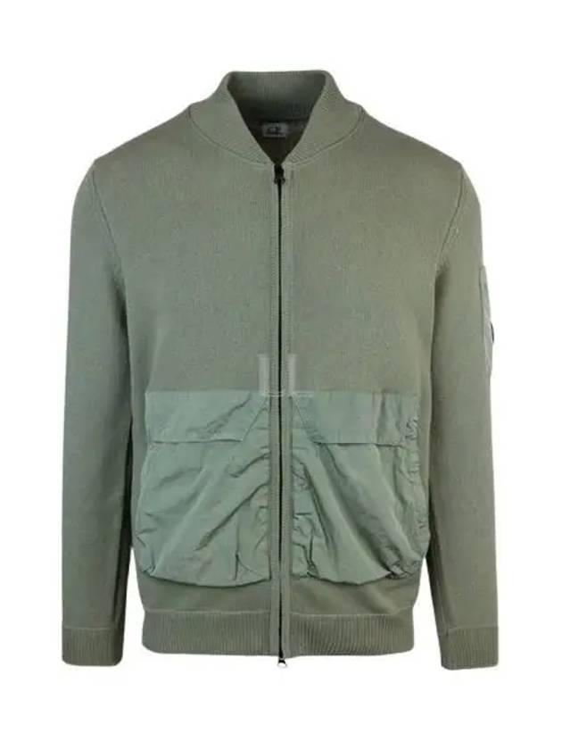 Cotton Mixed Bomber Cardigan Green - CP COMPANY - BALAAN 2