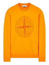 Garment Dyed Stitches Four Print Crewneck Sweatshirt Orange - STONE ISLAND - BALAAN 2