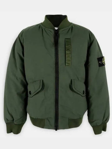 Stone Kids Waffen Patch Down Zip up Jumper Khaki 771641236 V0058 1063031 - STONE ISLAND - BALAAN 1