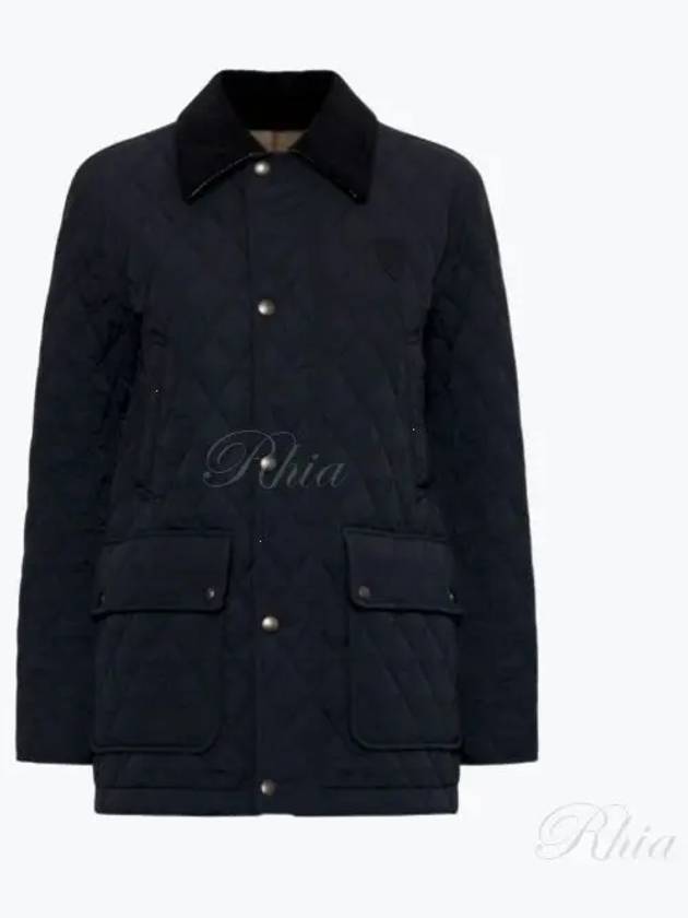 Barn Corduroy Collar Quilted Jacket Black - BURBERRY - BALAAN 2