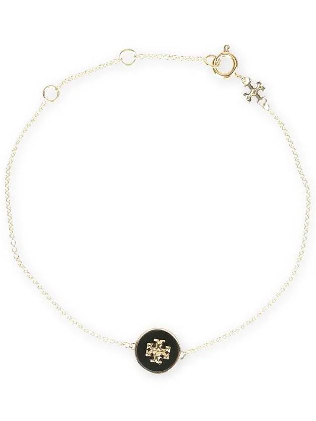 Kira Enamel Chain Bracelet Gold Black - TORY BURCH - BALAAN 2