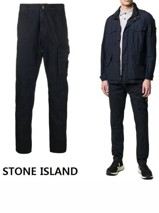 Men's Wappen Patch Cargo Straight Pants Navy - STONE ISLAND - BALAAN 2