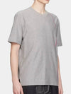 RWB Stripe Cotton Short Sleeve T-shirt Grey - THOM BROWNE - BALAAN 4