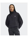 Essentials Half Zip Fleece Crop Sweatshirt Black - ADIDAS - BALAAN 2