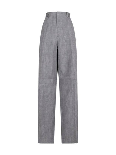 WOOL TROUSERS WITH ROUNDED LEG AND SLIT HEM - JIL SANDER - BALAAN 1