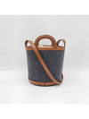 logo cotton bucket bag brown - MARNI - BALAAN.