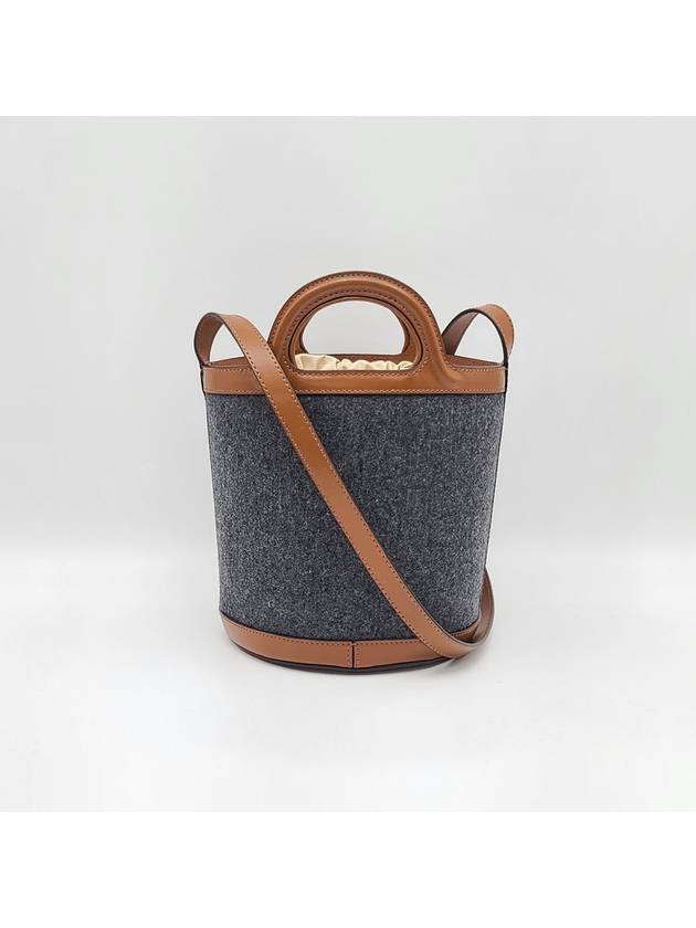 logo cotton bucket bag brown - MARNI - BALAAN.