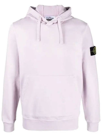 Waffen Patch Cotton Fleece Hoodie Lavender - STONE ISLAND - BALAAN 1