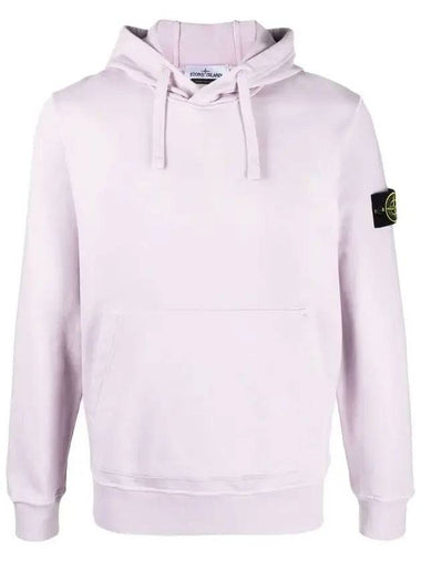 Wappen Patch Cotton Fleece Hoodie Lavender - STONE ISLAND - BALAAN 1