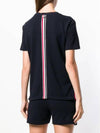 Center Back Stripe Classic Cotton Pique Relaxed Fit Short Sleeve T-Shirt Navy - THOM BROWNE - BALAAN 4