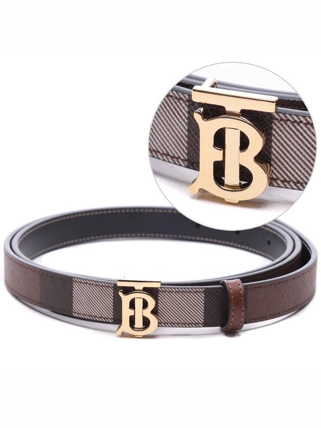 Reversible Checked Leather Belt Dark Birch Brown - BURBERRY - BALAAN 3