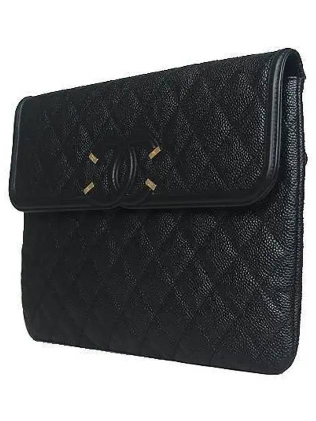 A81944 Cosmetic Black Caviar Flap Clutch - CHANEL - BALAAN 2