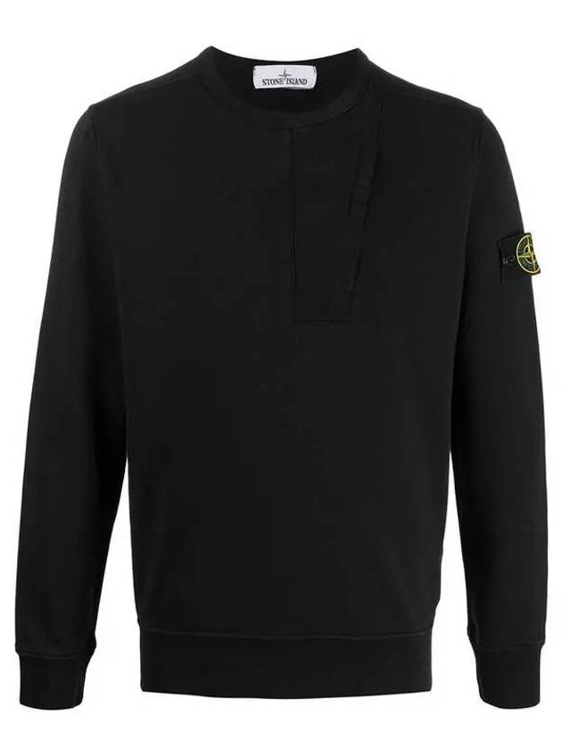 Men's Zipper Pocket Wappen Sweatshirt Black - STONE ISLAND - BALAAN 2